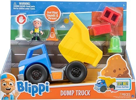Blippi Dump Truck - Fun Freewheeling Vehicle Featuring 3 Construction Worker Sounds and Phrases -... | Amazon (US)
