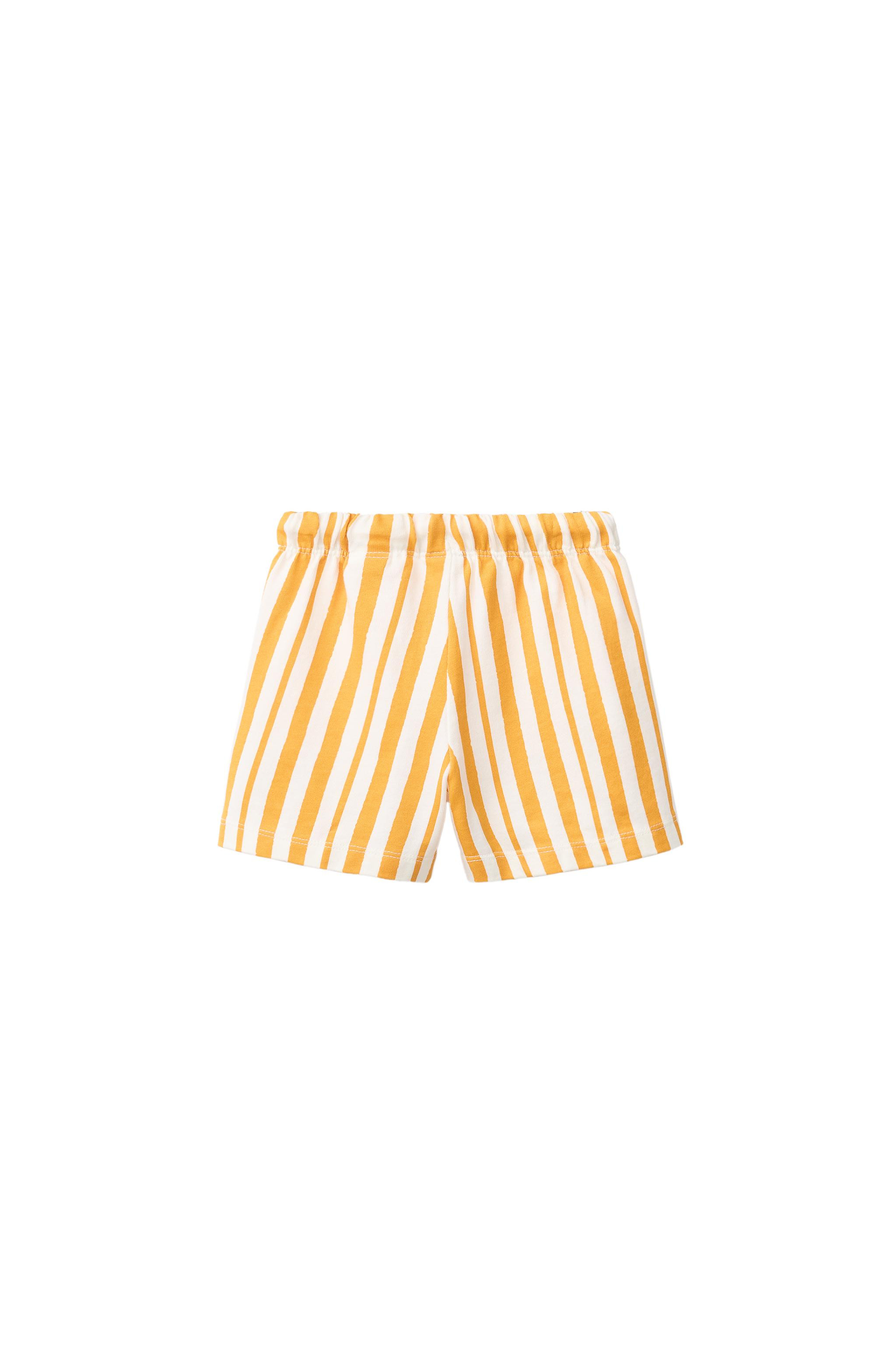 Shorts with elastic waistband and adjustable front drawstring. Embroidered text detail at hem. | Zara US