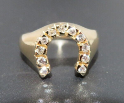 14K YG LADIES DIAMOND HORSESHOE  RING SZ 6.25   4.00 grams (AI-2166) | eBay US