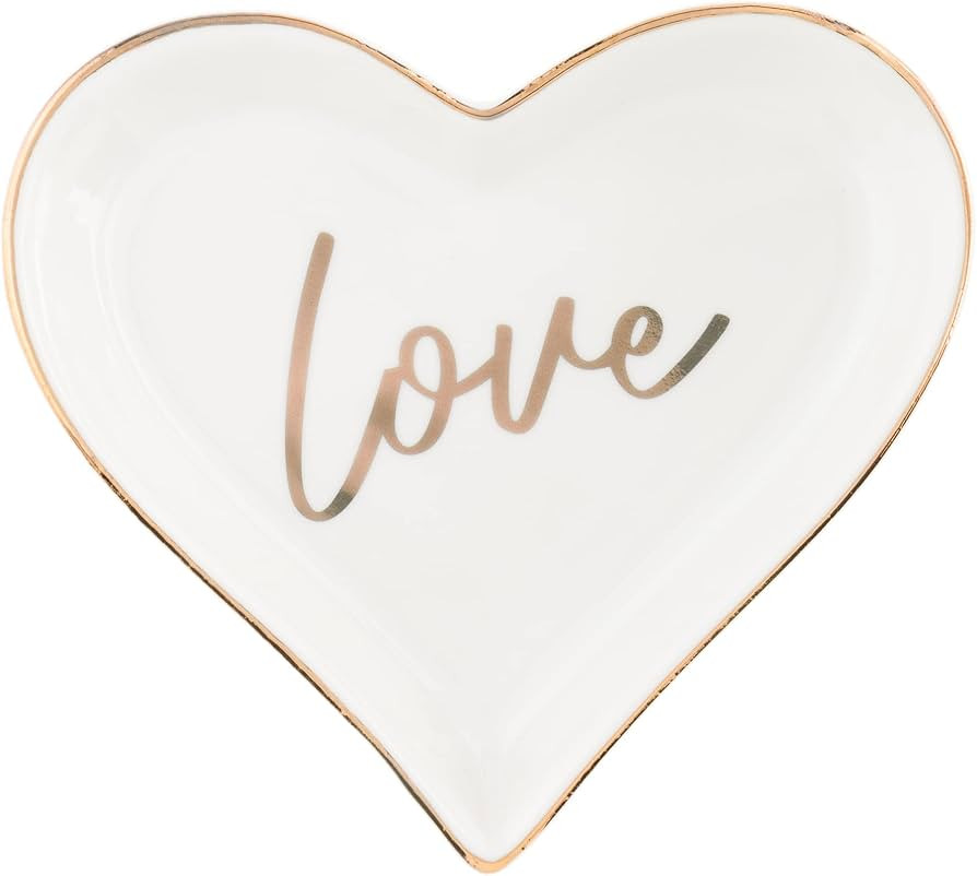 Ella Celebration Love Heart Ring Dish, Ceramic Jewelry Holder Tray, Gift for Valentine's Day, Gif... | Amazon (US)