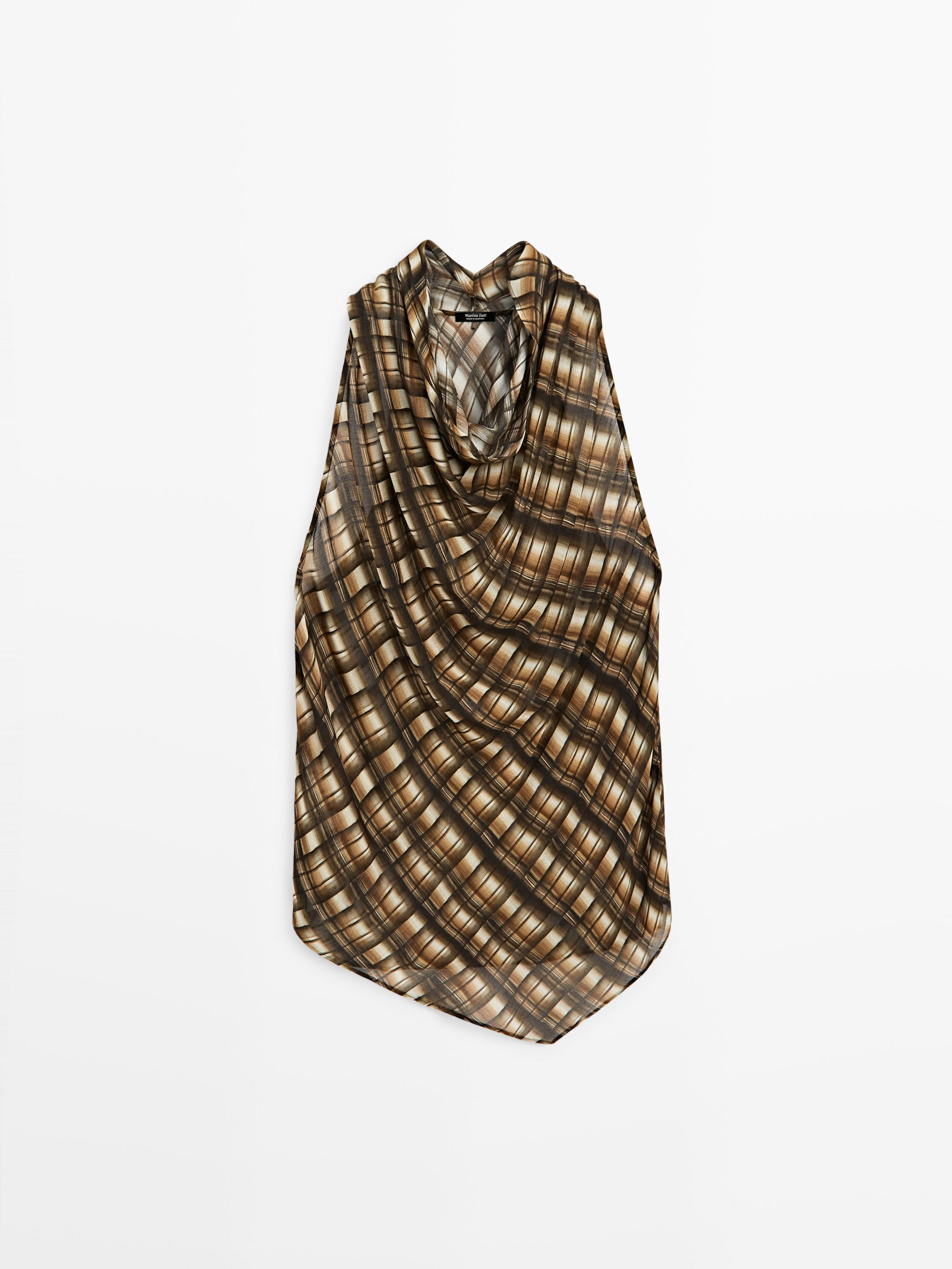 Flowing draped top | Massimo Dutti UK