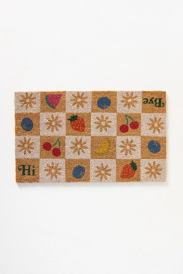 Checkered Fruit Coir Printed Doormat | Anthropologie (US)