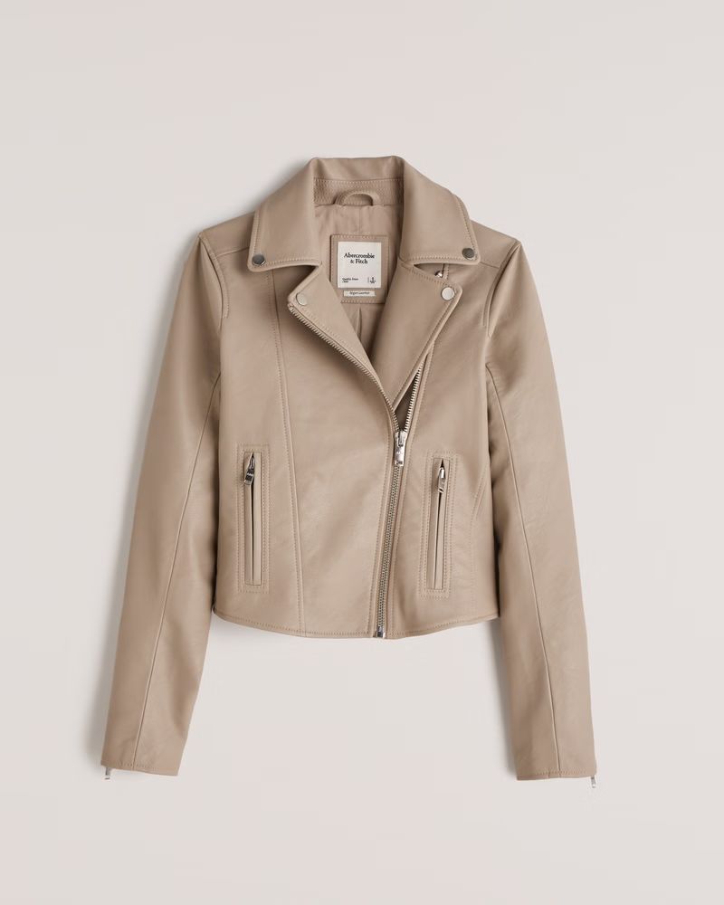 Women's Faux Leather Moto Jacket | Women's Coats & Jackets | Abercrombie.com | Abercrombie & Fitch (US)
