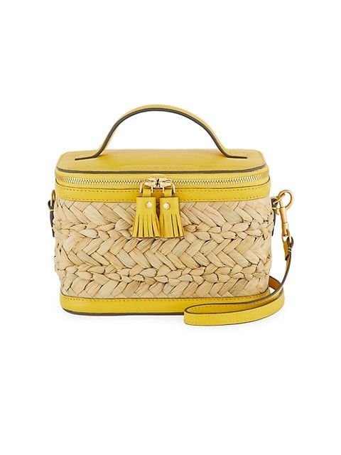 Bits & Bobs Raffia & Leather Crossbody Bag | Saks Fifth Avenue