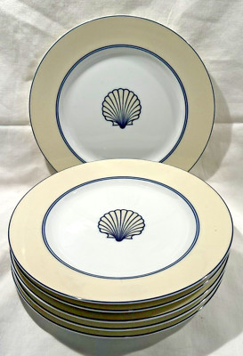6- Fitz & Floyd NOBILIS Clam Shell Salad Plates 7.5" 1980 Palm Beach Decor | eBay US