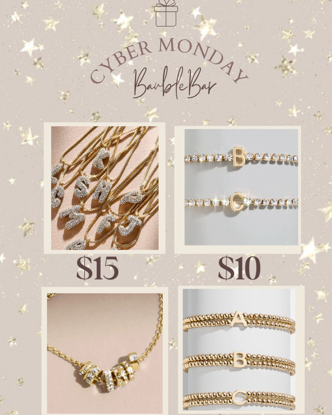 Bauble bar cyber Monday Jewlery deals $10

#LTKCyberWeek #LTKFindsUnder50 #LTKGiftGuide