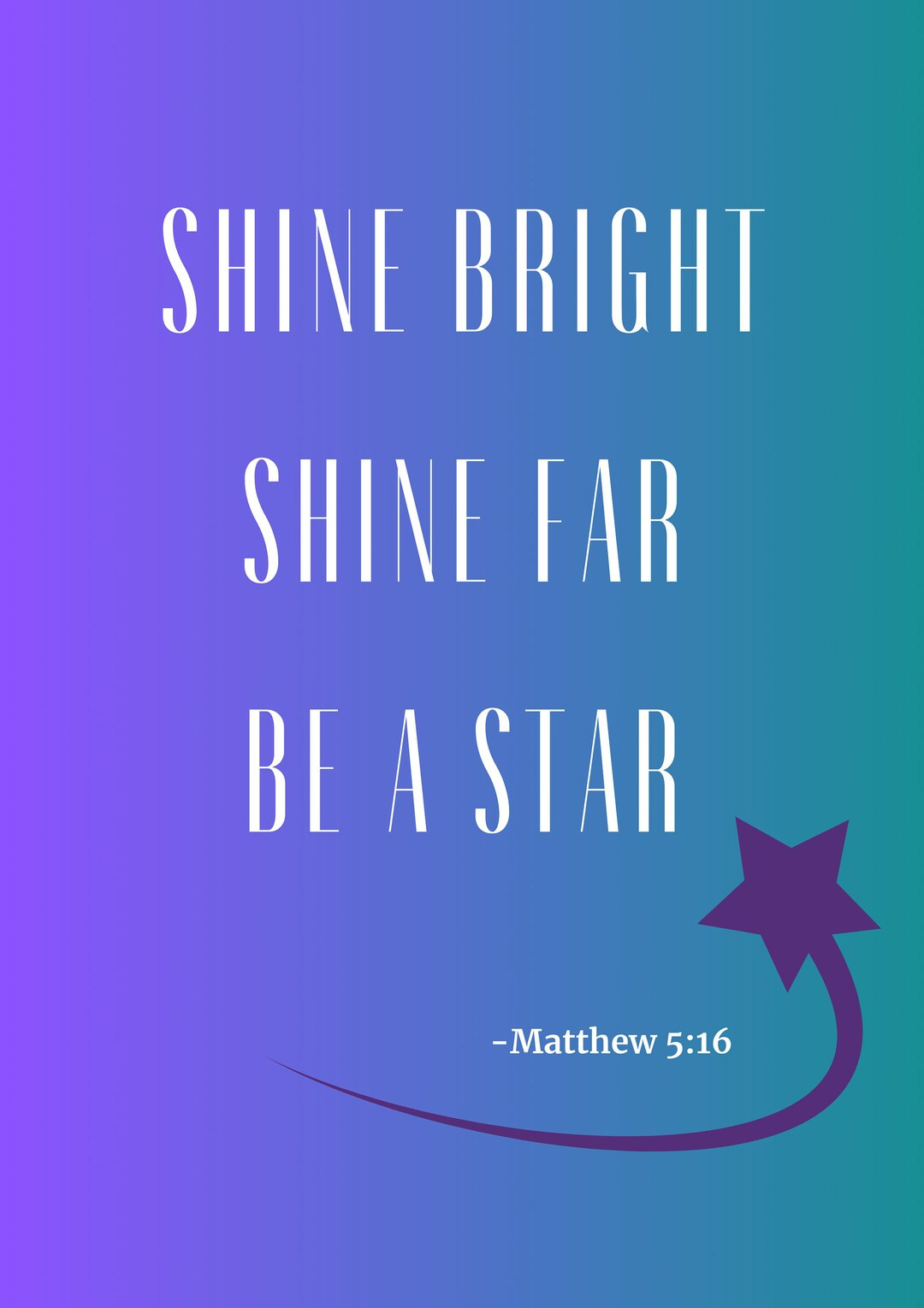 shine bright teal and purple print | Etsy (US)