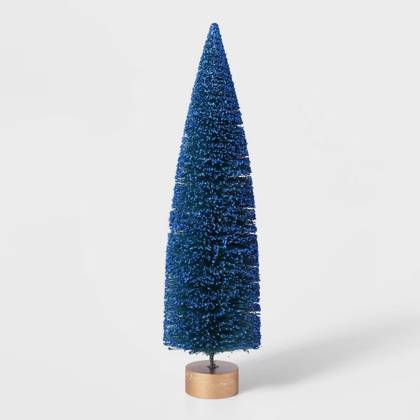 15in Bottle Brush Tree with Gold Base Decorative Figurine - Wondershop™ | Target