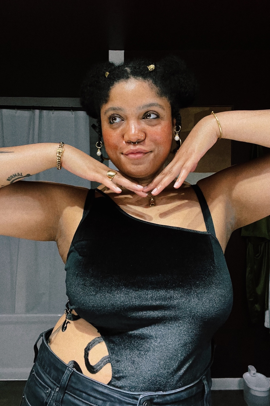 Girls night out in one of my favorite body suits and hair accessories!

#LTKbeauty #LTKcurves #LTKstyletip