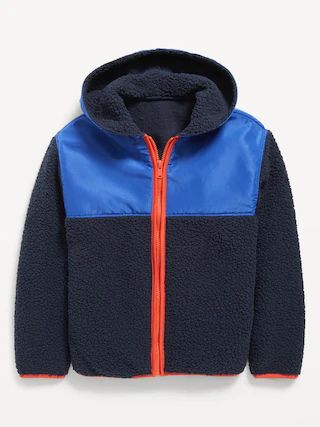 Cozy Hooded Sherpa Zip-Front Jacket for Boys | Old Navy (US)