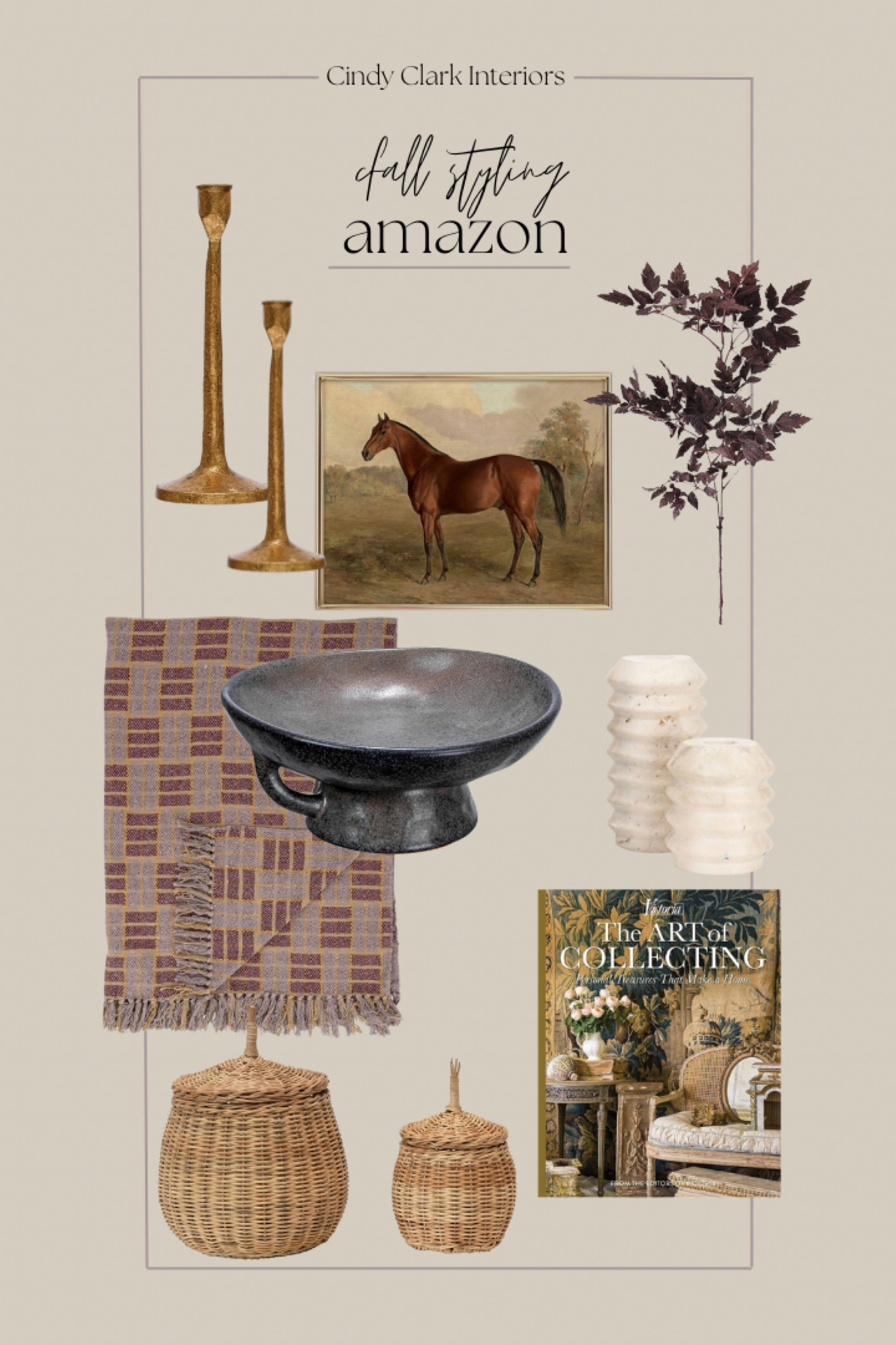 I love the colors and textures of fall! Rounded up some great styling pieces all from Amazon! 

Taper, candlestick holders, blanket, horse art, stand, coffee table books, baskets, Amazon, fall styling

#LTKFind #LTKSeasonal #LTKhome