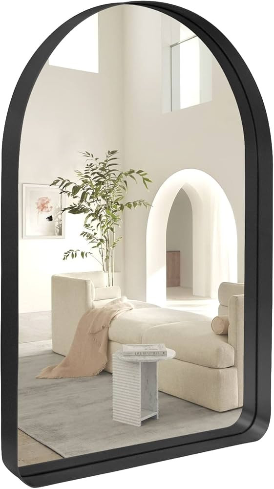 Growsun Bathroom Mirror for Wall, Arch Wall Mirror 24''x36'' with Metal Width Frame Round Corner ... | Amazon (US)
