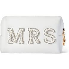 Amazon.com: Y1tvei Bride Patch MRS Varsity Letter Cosmetic Toiletry Bag Pearl Rhinestone Letter P... | Amazon (US)