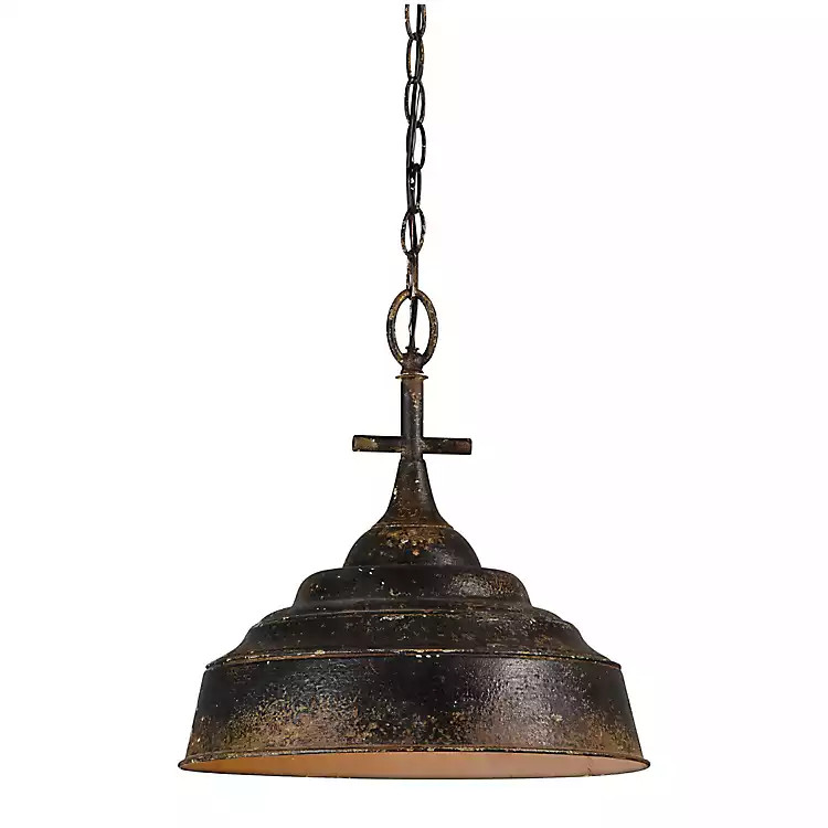 Lucida Black Distressed Metal Pendant Light | Kirkland's Home