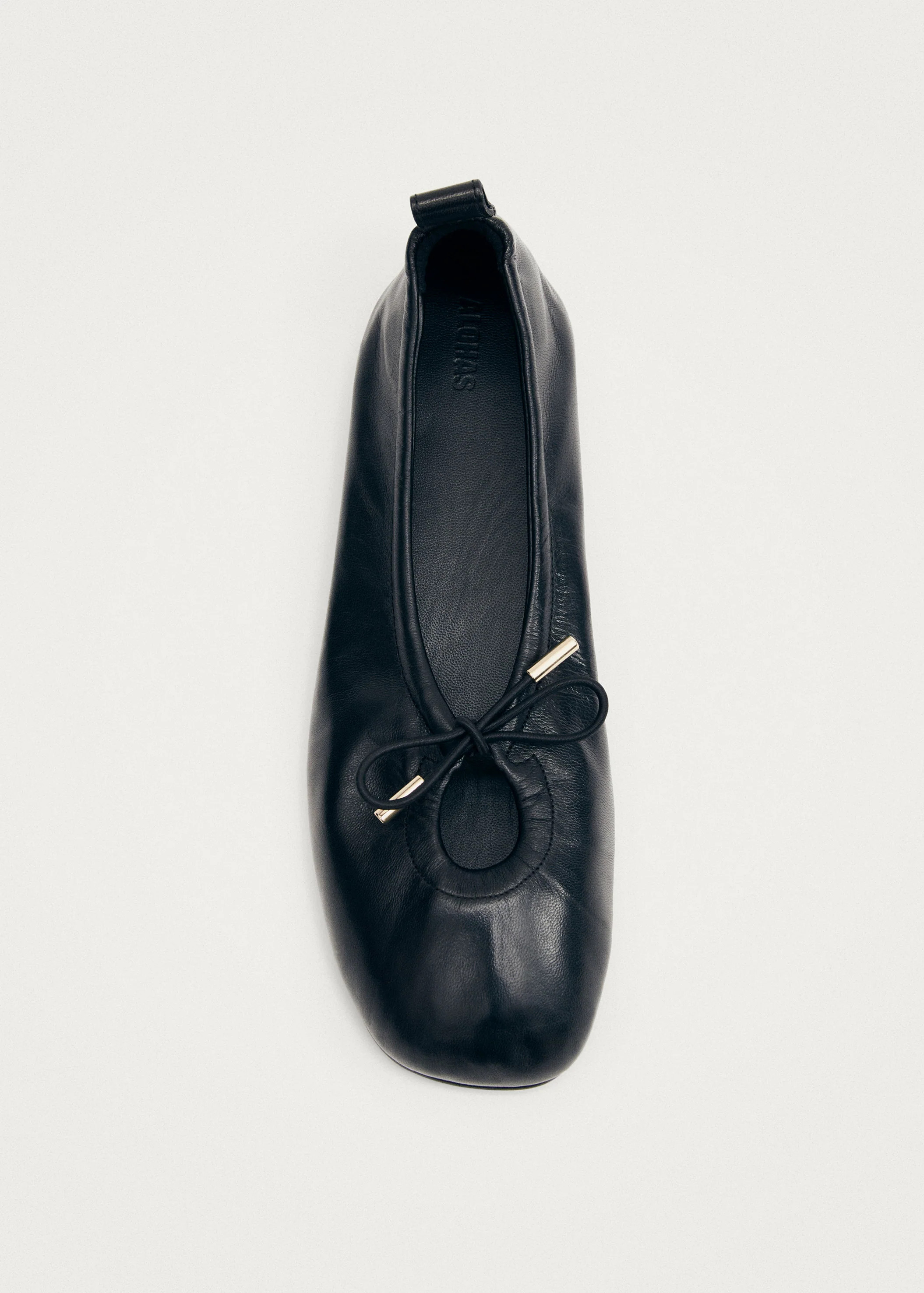 Rosalind Black Leather Ballet Flats | Alohas US