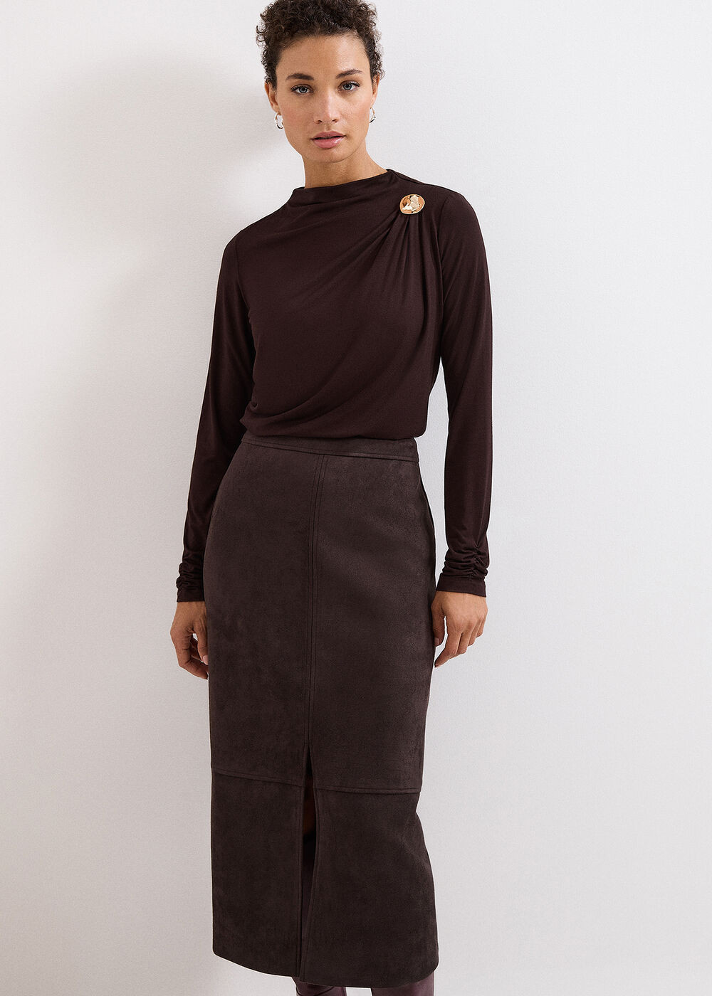 Elodie Faux Suede Midi Skirt | Phase Eight UK | | Phase Eight