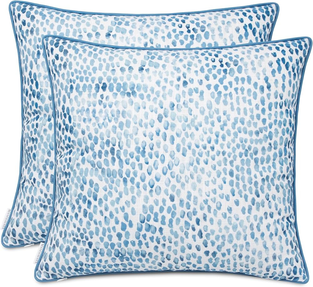 MANOJAVAYA Set of 2 Pcs Printed Rain Drops Decorative Square Accent Throw Pillow Cover - Home Dec... | Amazon (US)