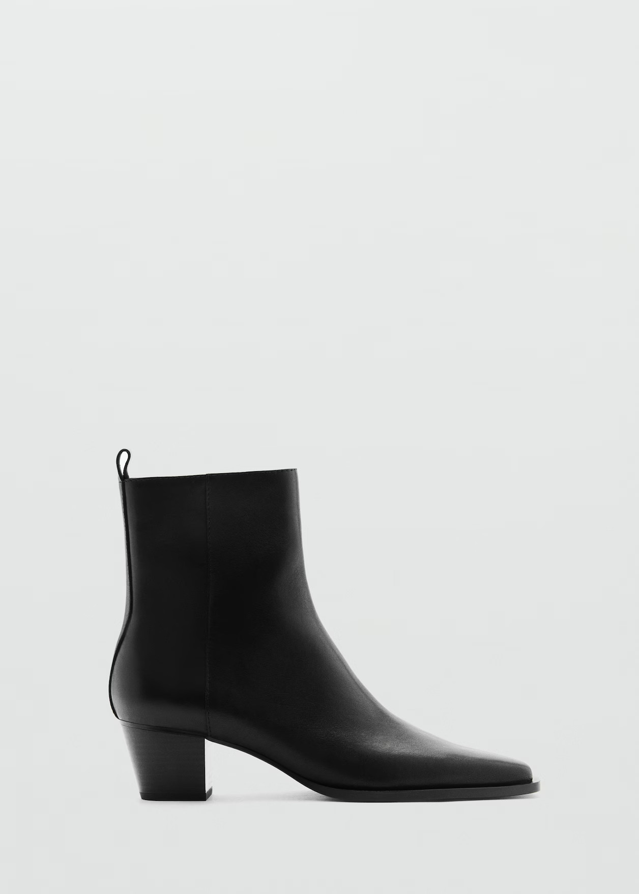 Leather ankle boots with block heel - Women | MANGO United Kingdom | MANGO (UK)
