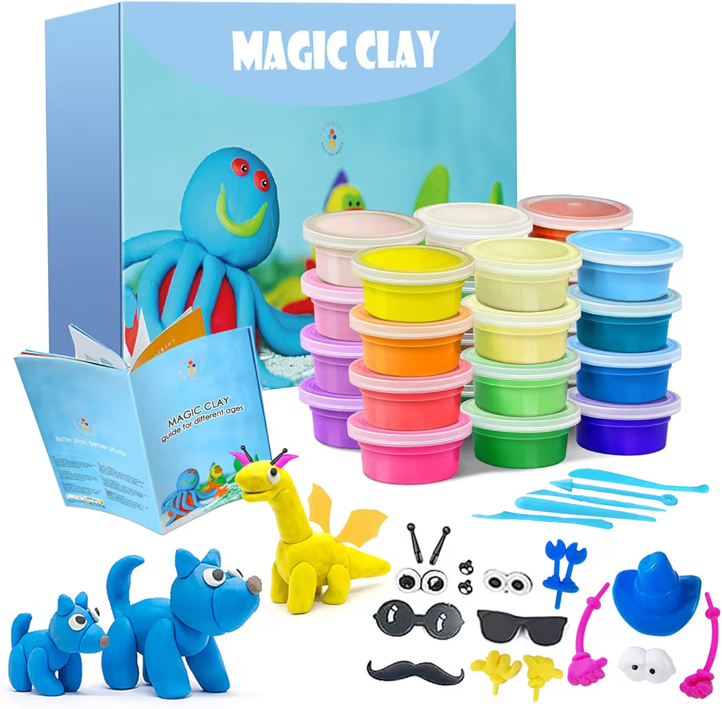 Modeling Clay Kit - 24 Colors Air Dry Clay DIY Molding Clay with Tools, Kids Art Crafts Gift for ... | Amazon (US)