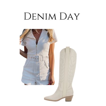 Nashville bachelorette
Disco cowgirl
Denim day
White cowgirl boots
Denim romper 


#LTKFestival #LTKFind #LTKwedding