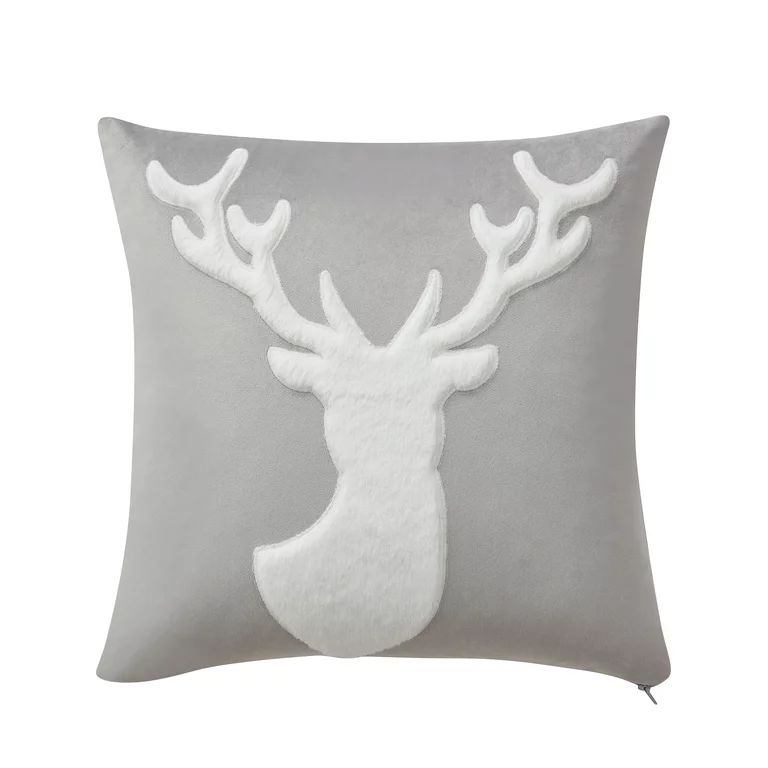 My Texas House Holiday Reindeer 18" x 18" Farmhouse Multi-Color Velvet Square Decorative Pillow C... | Walmart (US)