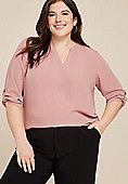 Plus Size Atwood 3/4 Sleeve Popover Blouse | Maurices