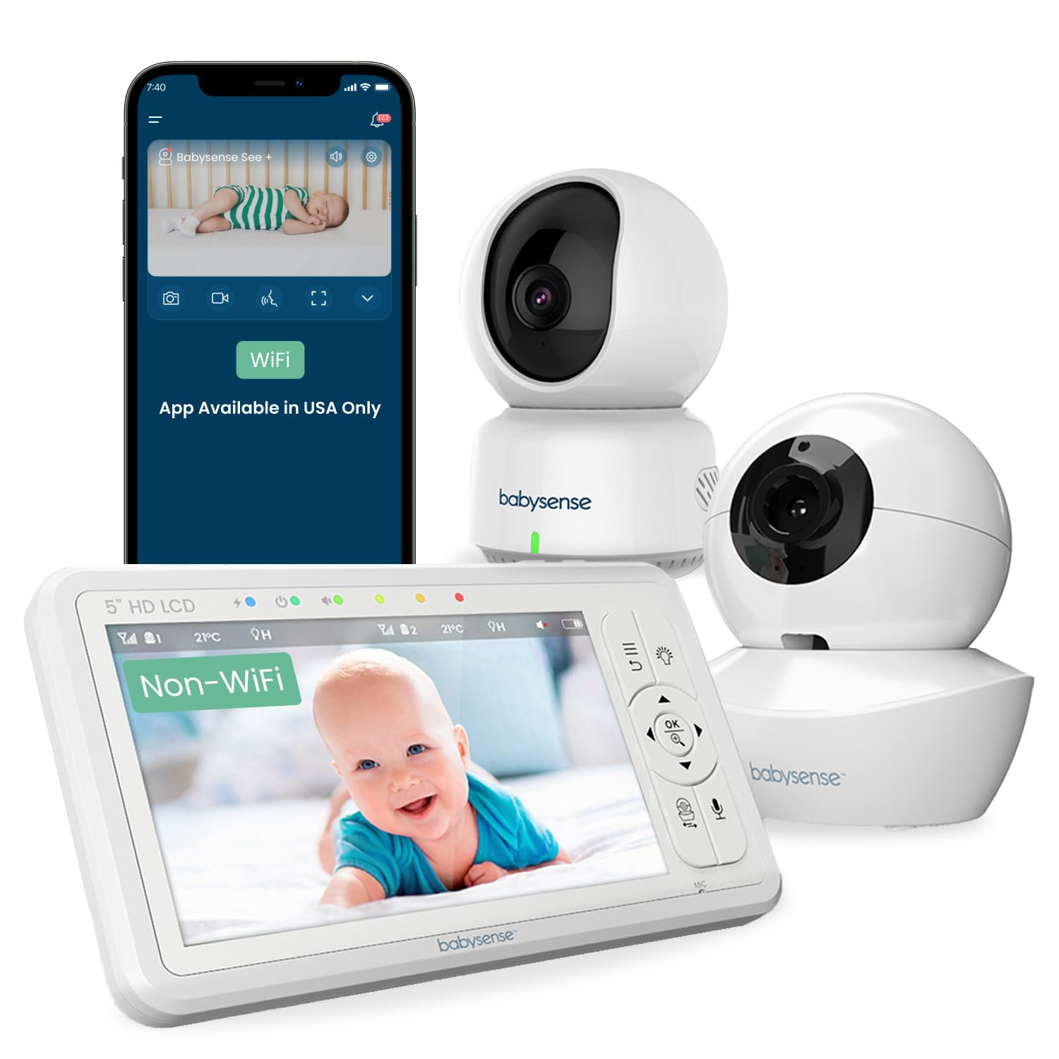 Babysense Bundle - Full HD 1080p WiFi Camera (SD Card Incl. & App for USA Only) for Remote Monito... | Amazon (US)