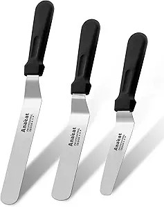 Anaeat Icing Spatulas, Set of 3 Professional Cake Angled Offset Spatula with 4", 6", 8" Stainless... | Amazon (US)