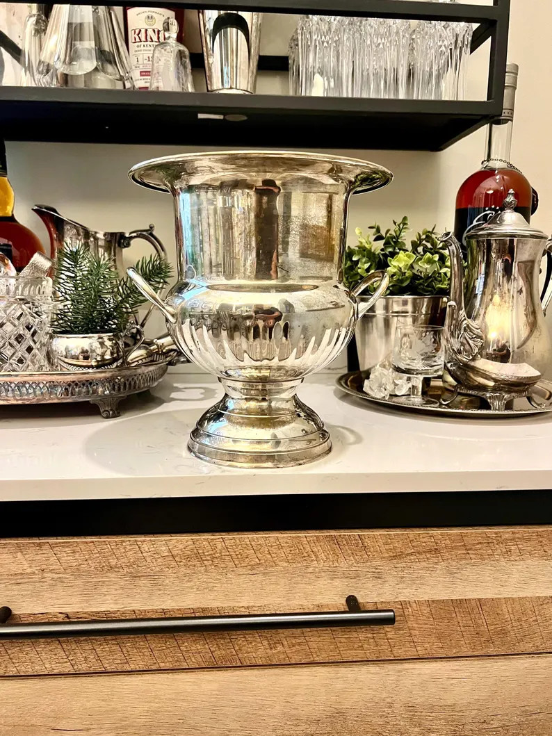 Vintage Silverplate Champagne Cooler | Elegant Pedestal Wine Chiller | Trophy Urn Ice Bucket | Vi... | Etsy (Global)