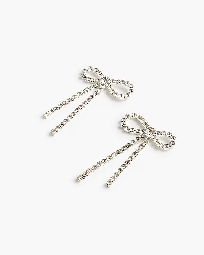 Crystal bow statement earrings | J.Crew Factory