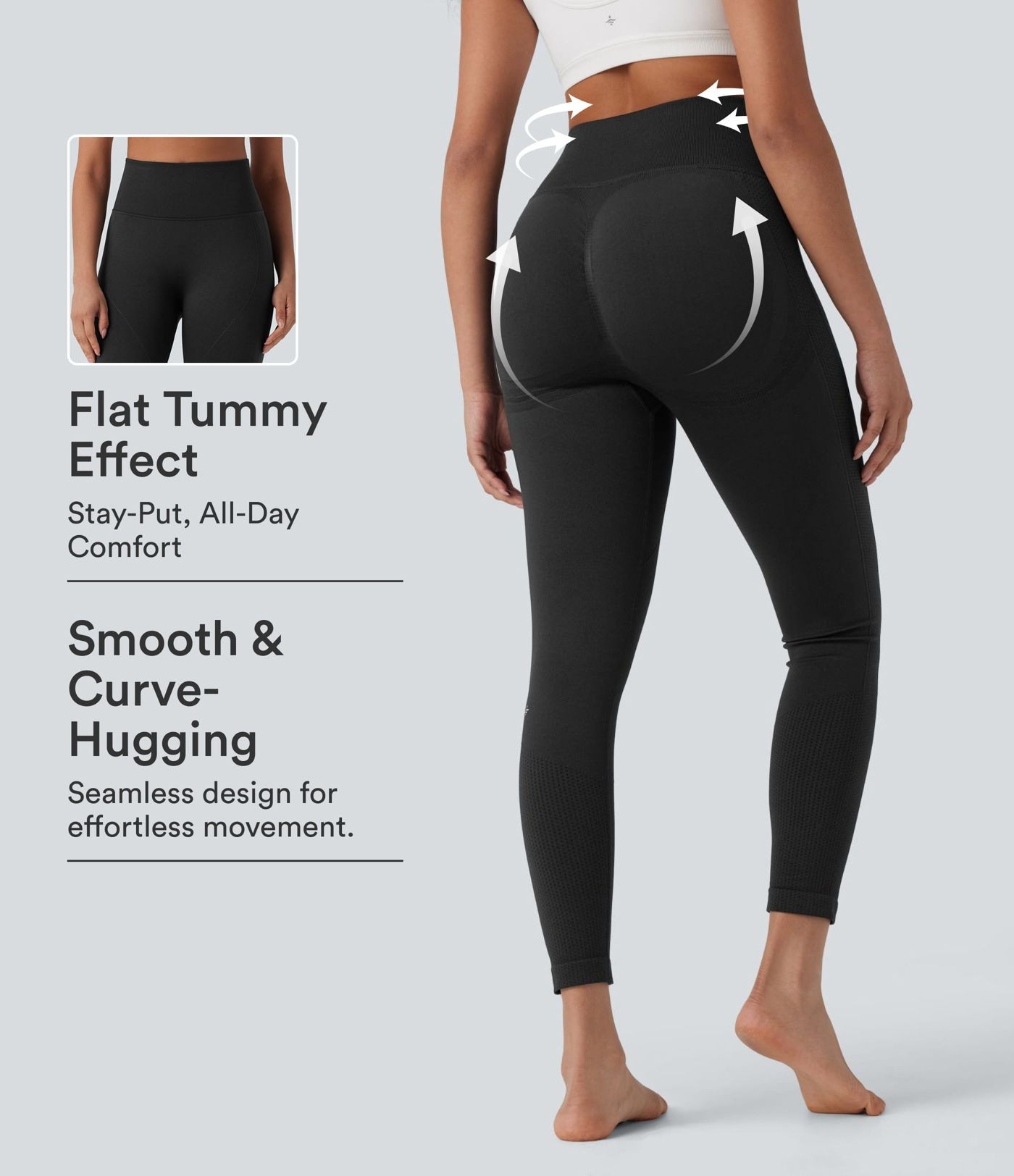 OneForm Seamless Flow High Waisted Tummy Control Butt Lifting Yoga Leggings | HALARA
