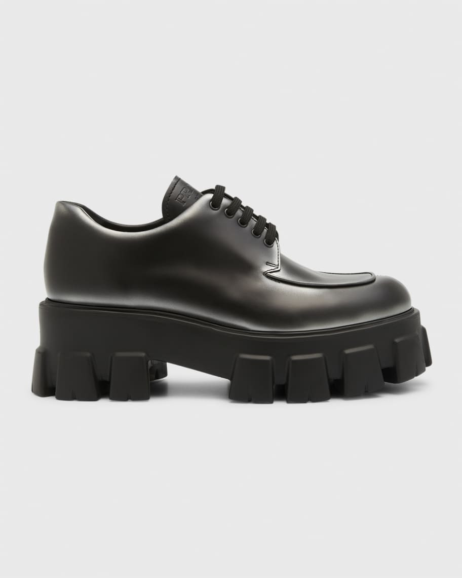 Monolith Spazzolato Sfumato Lace-Up Shoes | Neiman Marcus