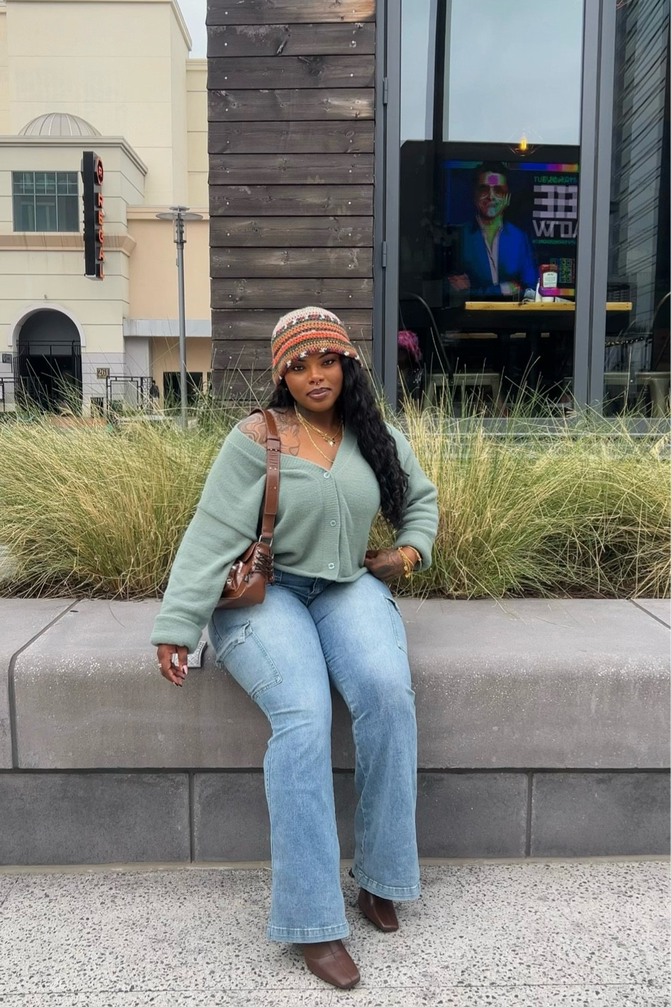 Perfect color combination for spring 🌸
Pants and sweater are from fashion nova “Arinna Strech Tinted Flare Jeans” and “By the Fireplace Cardigan” 

#LTKstyletip #LTKmidsize