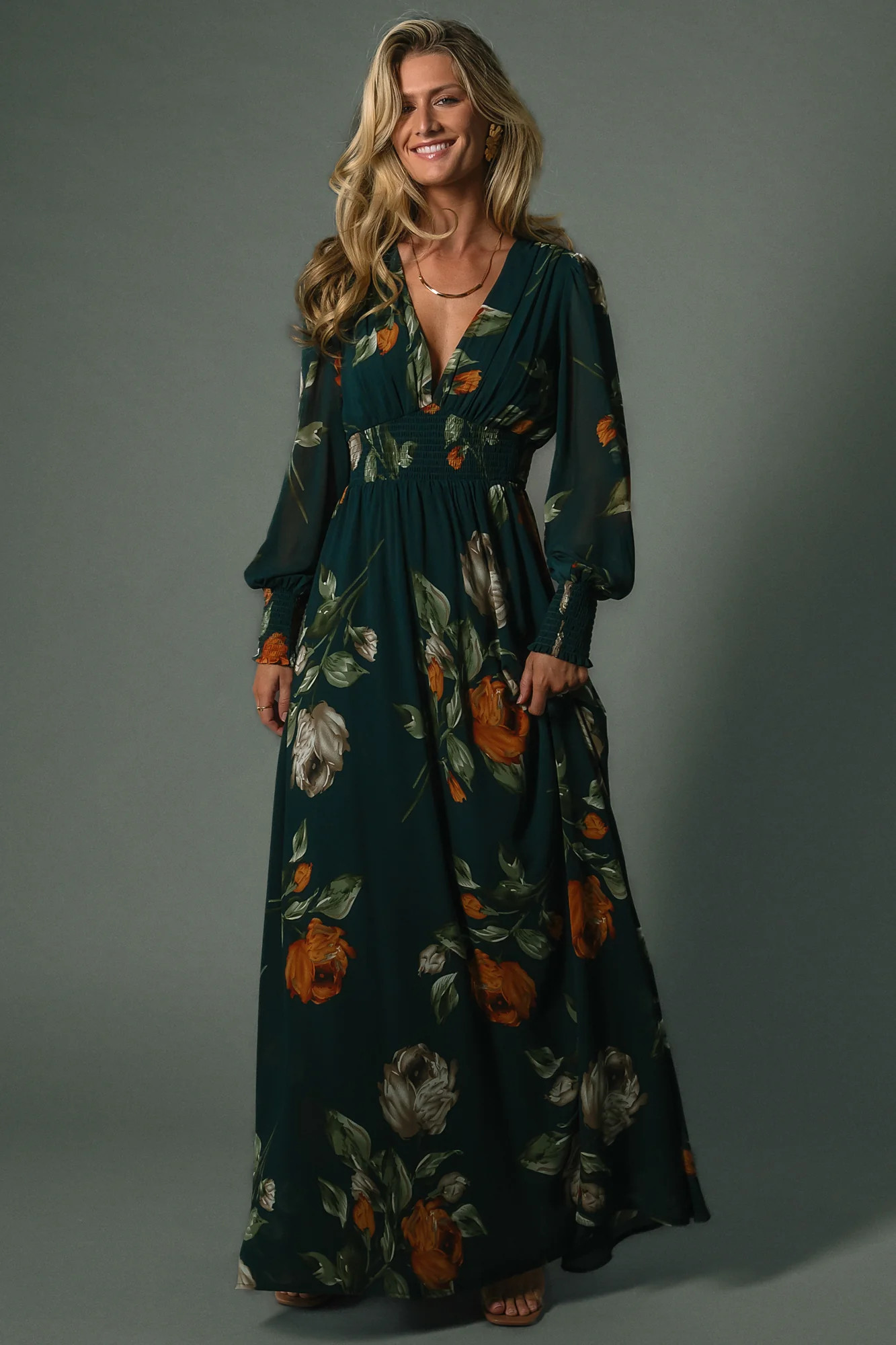 Olivia Maxi Dress | Deep Topaz Floral | Baltic Born