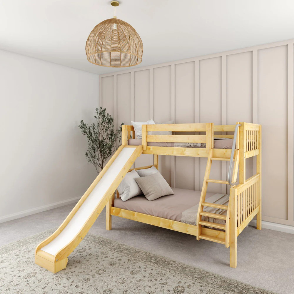Classic Twin over Full Bunk Bed with Slide | Maxtrix Kids Furniture