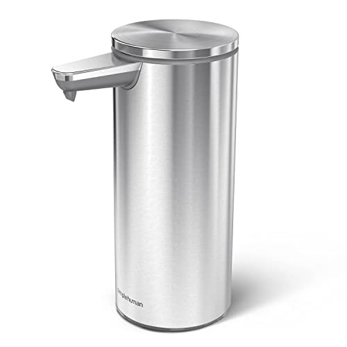 simplehuman 9 oz. Touch-Free Rechargeable Sensor Liquid Soap Pump Dispenser, Brushed Stainless Steel | Amazon (US)