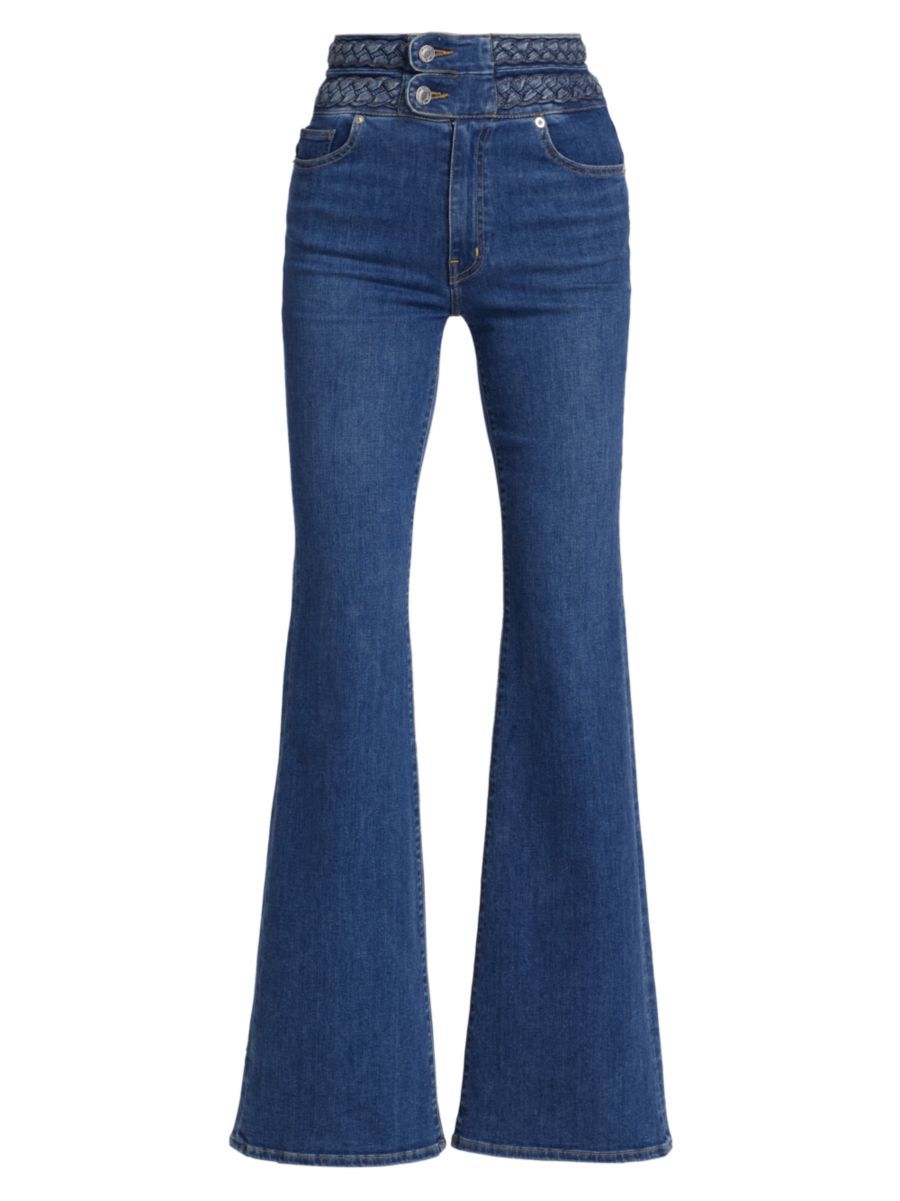 Harlow Braided High-Rise Flare Jeans | Saks Fifth Avenue