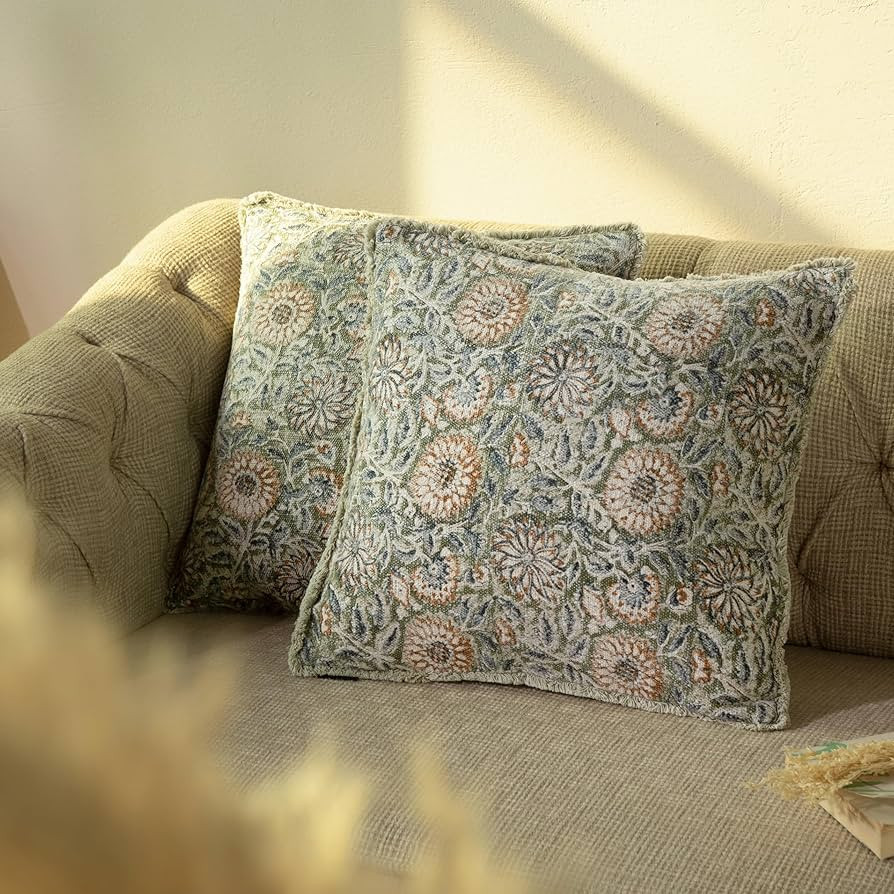 Decorative Throw Pillow Covers, Set of 2 (Fern Green, 18" x 18" (Pack of 2)) | Amazon (US)