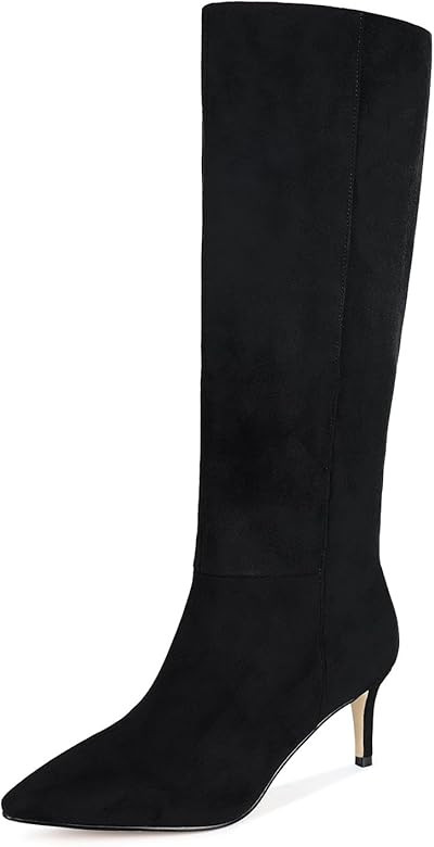 wetkiss Knee High Boots for Women, with Stiletto Heel and Pointed Toe Design, Classic and Sexy | Amazon (US)