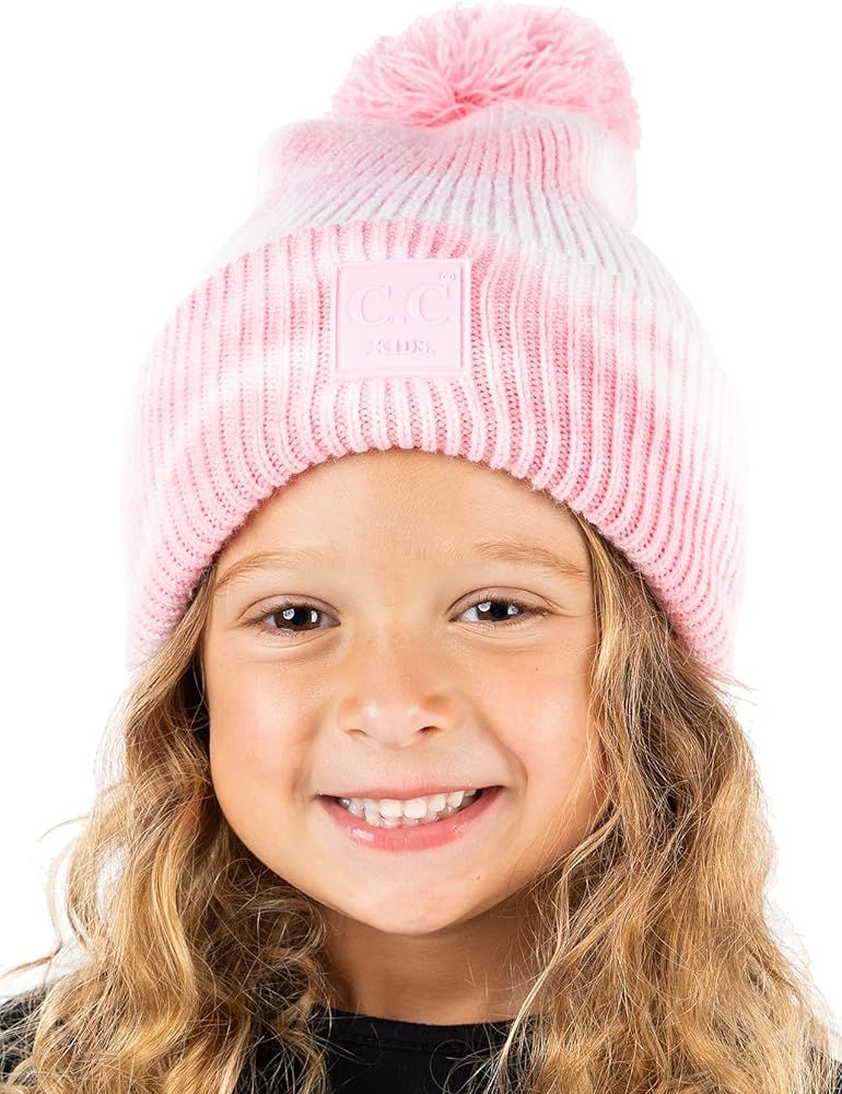 Funky Junque Kids Beanie Baby Toddler Cable Knit Children’s Pom Winter Hat | Amazon (US)
