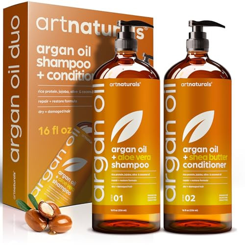 Argan Oil Shampoo and Conditioner Set - Sulfate-Free Formula with Nourishing Moroccan Oil and Keratin -for All Hair, Curly or Straight - Hydrate Repair Defy Frizz for Salon-like Results!16 Fl Oz 2 PK | Amazon (US)