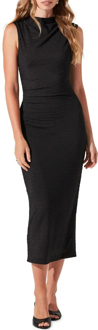 Textured Cowl Neck Midi Dress | Nordstrom Rack