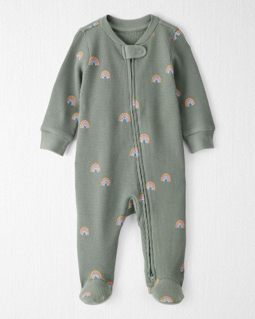 Baby Waffle Knit Sleep & Play Pajamas in Magical Rainbow Print Made with Organic Cotton - Little ... | Carter's Inc