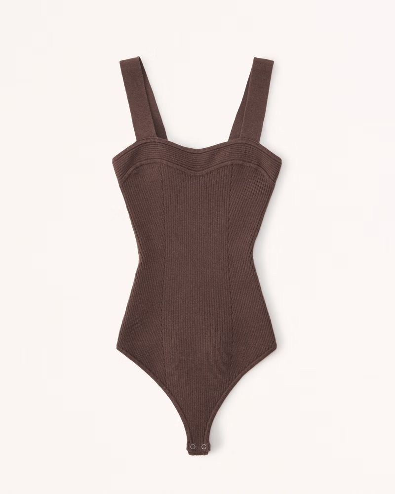 Women's Ribbed Sweater Sweetheart Bodysuit | Women's Tops | Abercrombie.com | Abercrombie & Fitch (US)