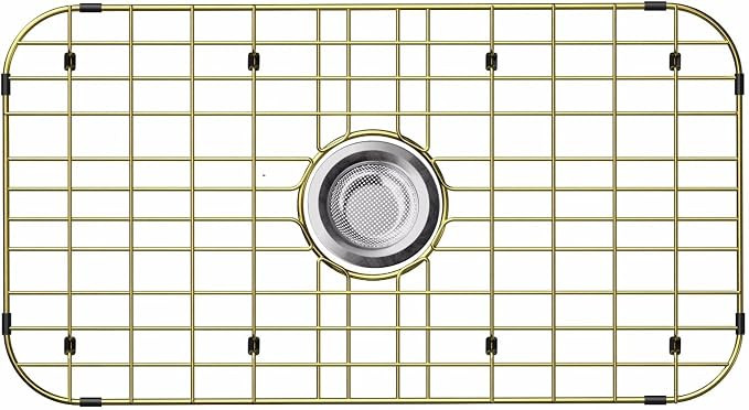 26" x 14" Large Gold Kitchen Sink Grid and Sink Protector, Stainless Steel Sink Rack for Bottom o... | Amazon (US)