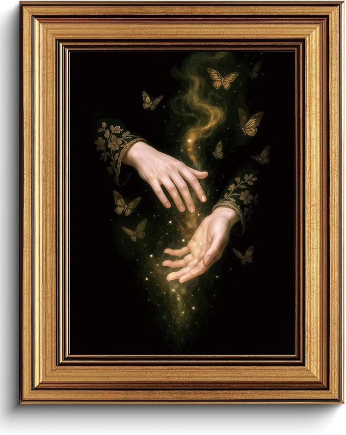 Vintage Gold Framed Wall Art Dark Academia Canvas Art Prints Gothic Pictures Whimsical Wall Decor... | Amazon (US)