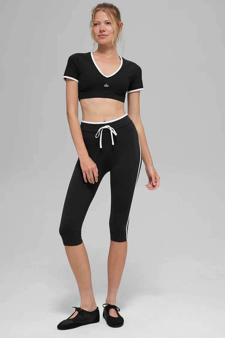 Airbrush Race Pace Short Sleeve - Black/White | Alo Yoga (US)