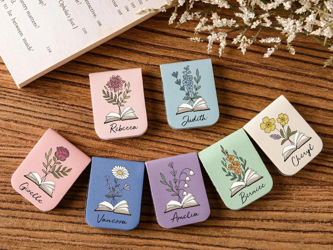 Personalized Birth Flower Magnetic Bookmark,name Bookmark With Birth Flower,book Lover Gift,reade... | Etsy (US)