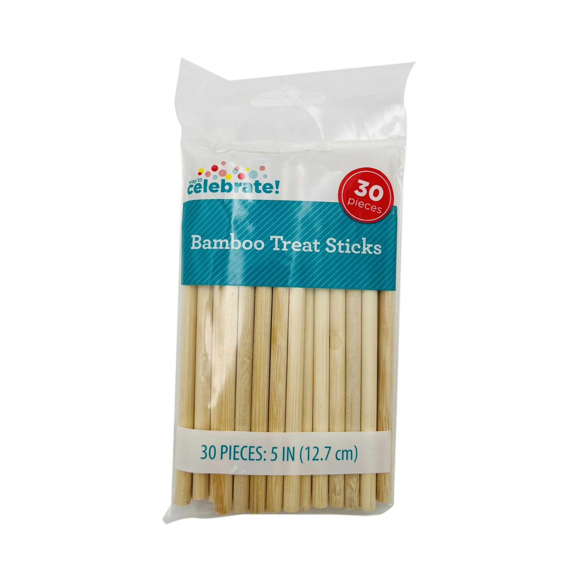 Way to Celebrate! 5 inch Bamboo Treat Sticks, 30-Count | Walmart (US)