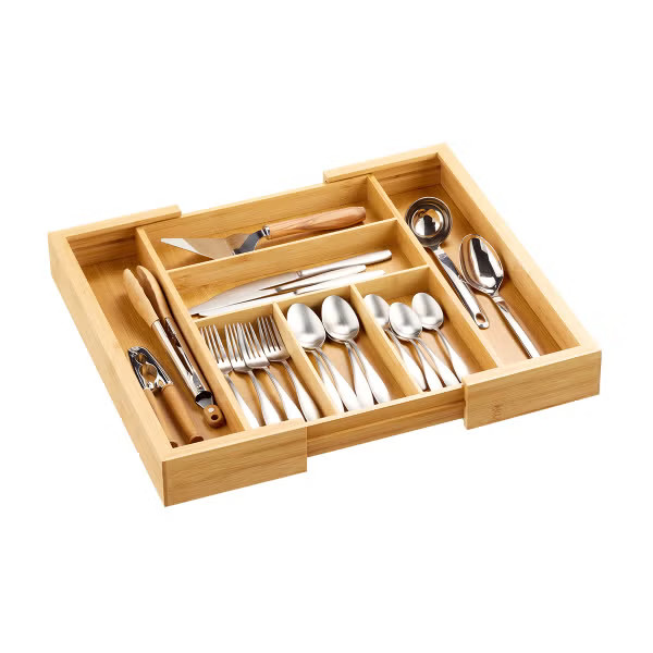 Expandable Bamboo Silverware TrayBy The Container Store4.6169 Reviews$25.99/eaOr 4 payments of $6... | The Container Store